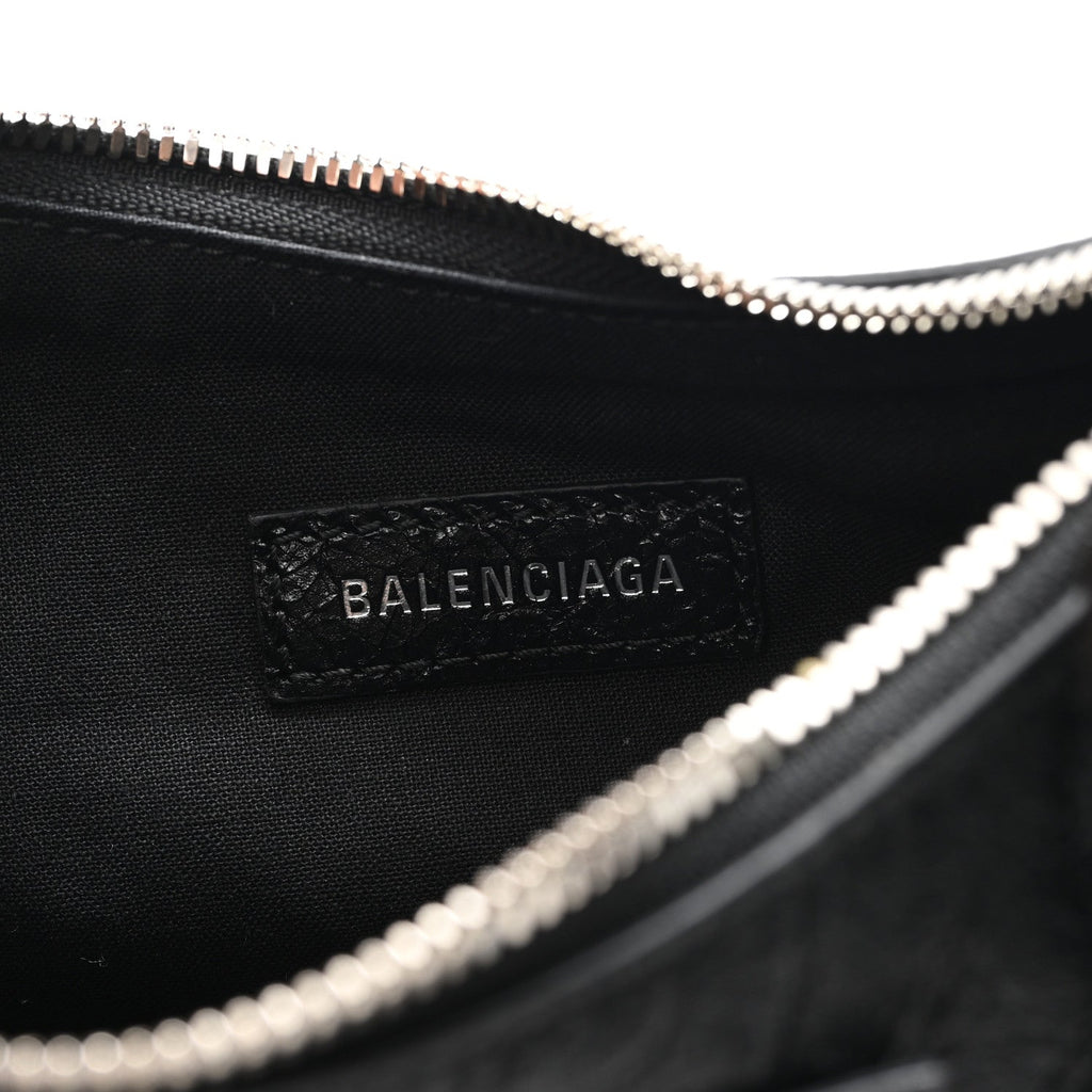 Balenciaga Agneau Arena Le Cagole Chain Shoulder Bag XS Black
