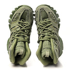 Balenciaga Mesh Nylon Womens Track Hike Sneakers 40 Washed Light Khaki