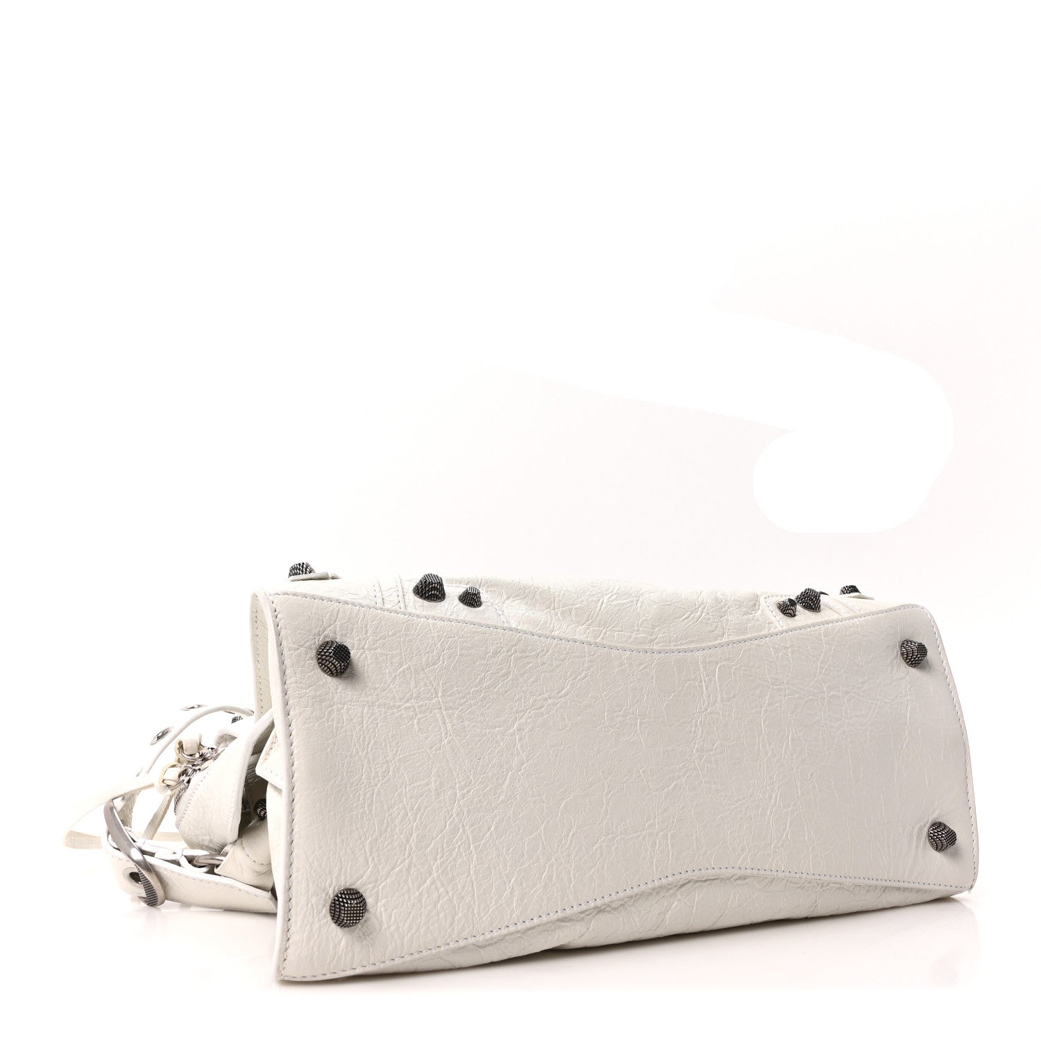 Balenciaga Agneau Arena Small Neo Cagole City Handbag Optic White