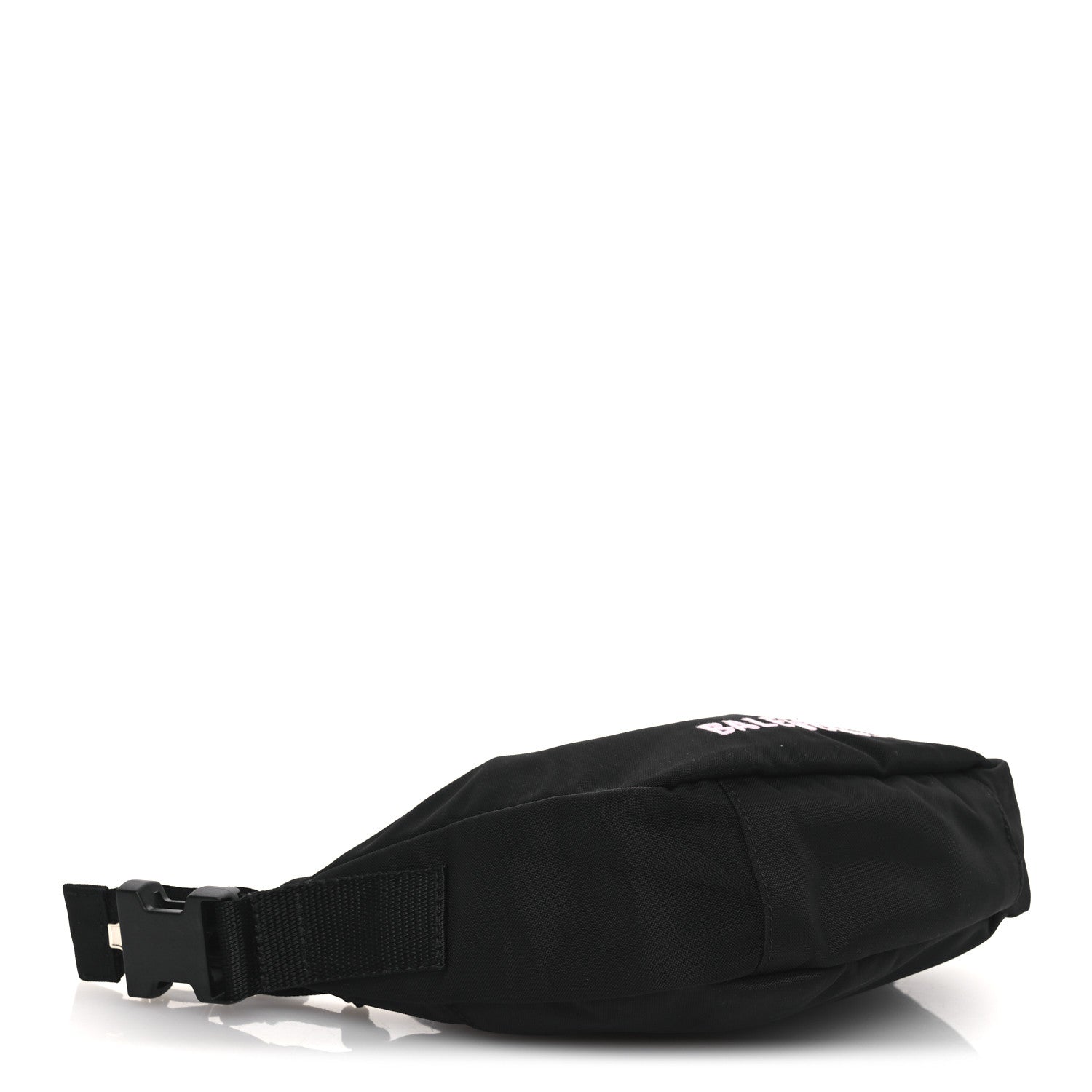 Balenciaga Recycled Sport Nylon Logo Embroidered Wheel Sling Bag Black Pink