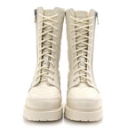 Christian Dior Calfskin Cannage D-Leader Ankle Boots 39.5 White