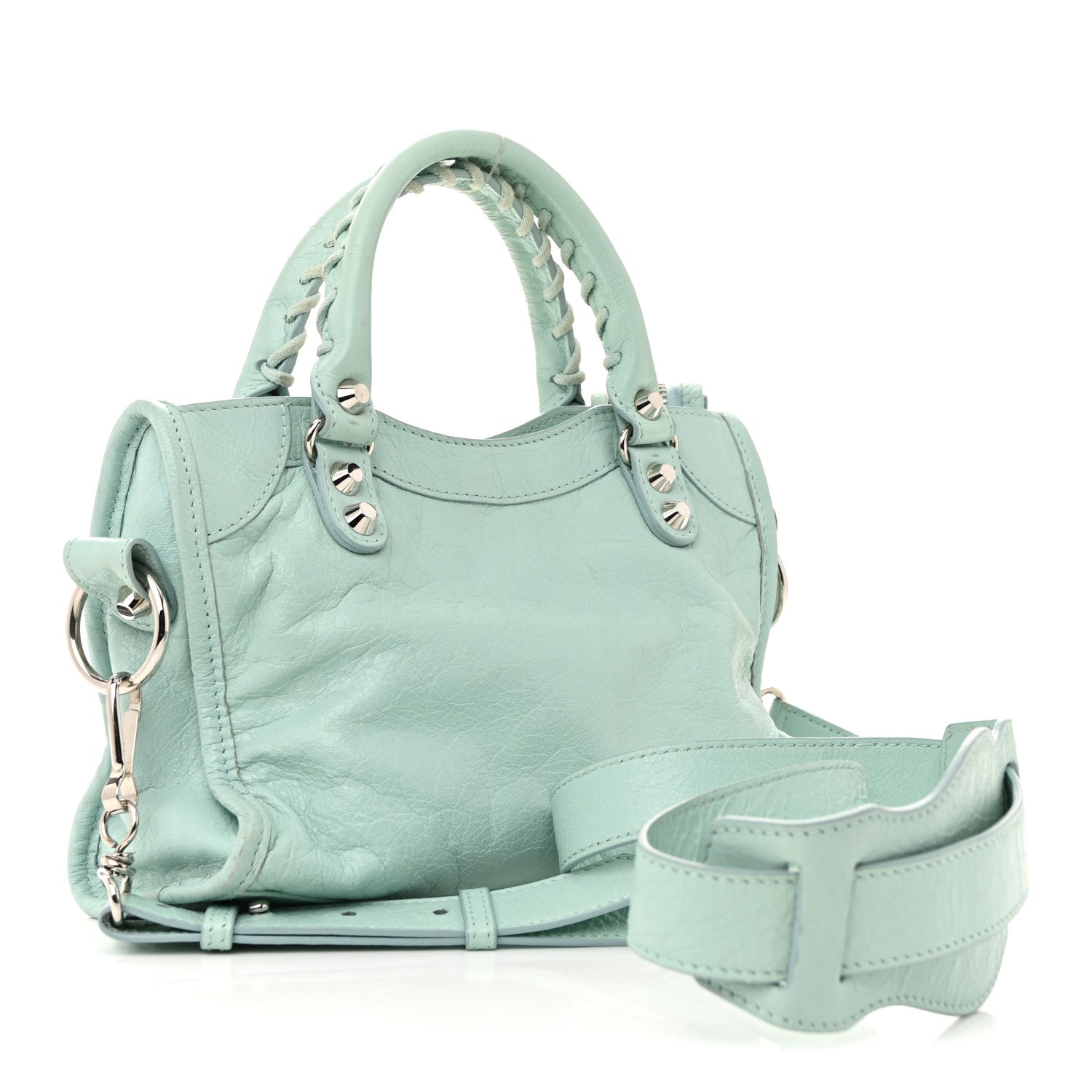 Balenciaga Agneau Classic Silver Hardware Mini City Maldives