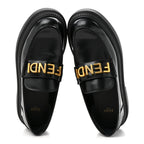 Fendi Vitello Abrasivato Fendigraphy 50mm Loafers 40.5 Black