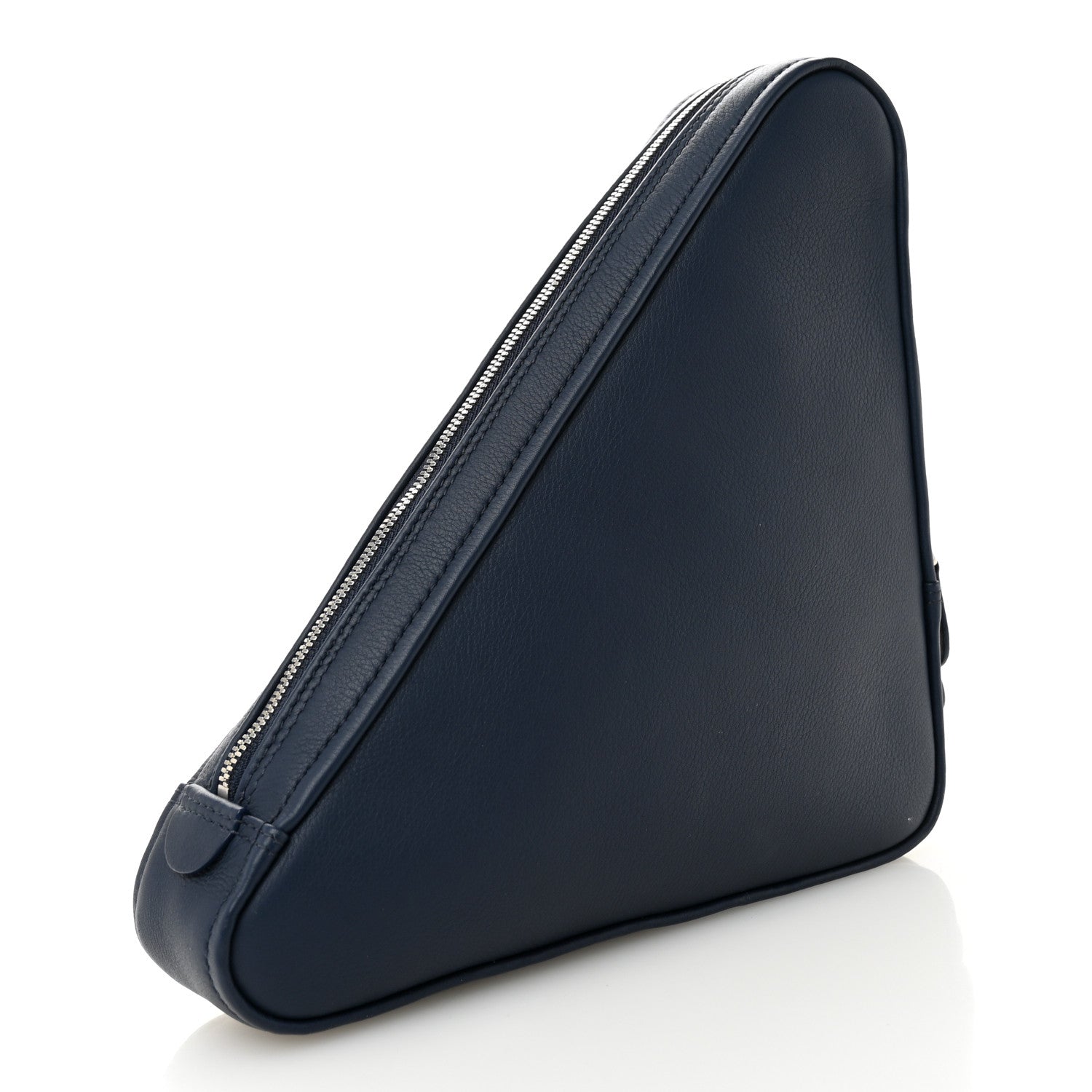 Balenciaga Calfskin Triangle Pouch M Bleu Canopee
