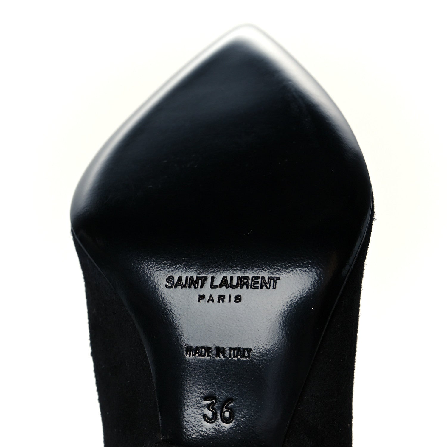 Saint Laurent Kid Scamosciato Niki 85 Wedge Booties 36 Black