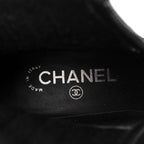 Chanel Suede Calfskin Knit Button Ankle Boots 36.5 Black