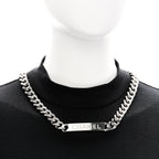 Chanel Oversized Chain Logo Short Necklace Silver