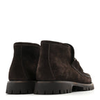 Gucci Suede Horsebit Ankle Boots 38 Dark Brown