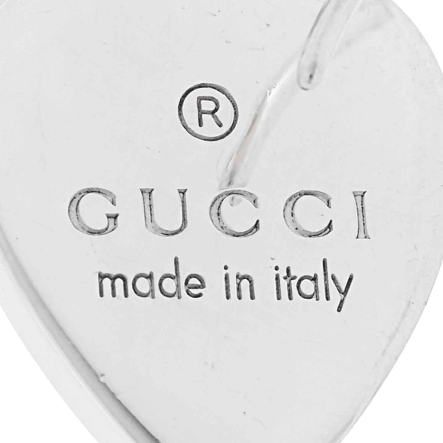 Gucci Sterling Silver Trademark Heart Drop Earrings