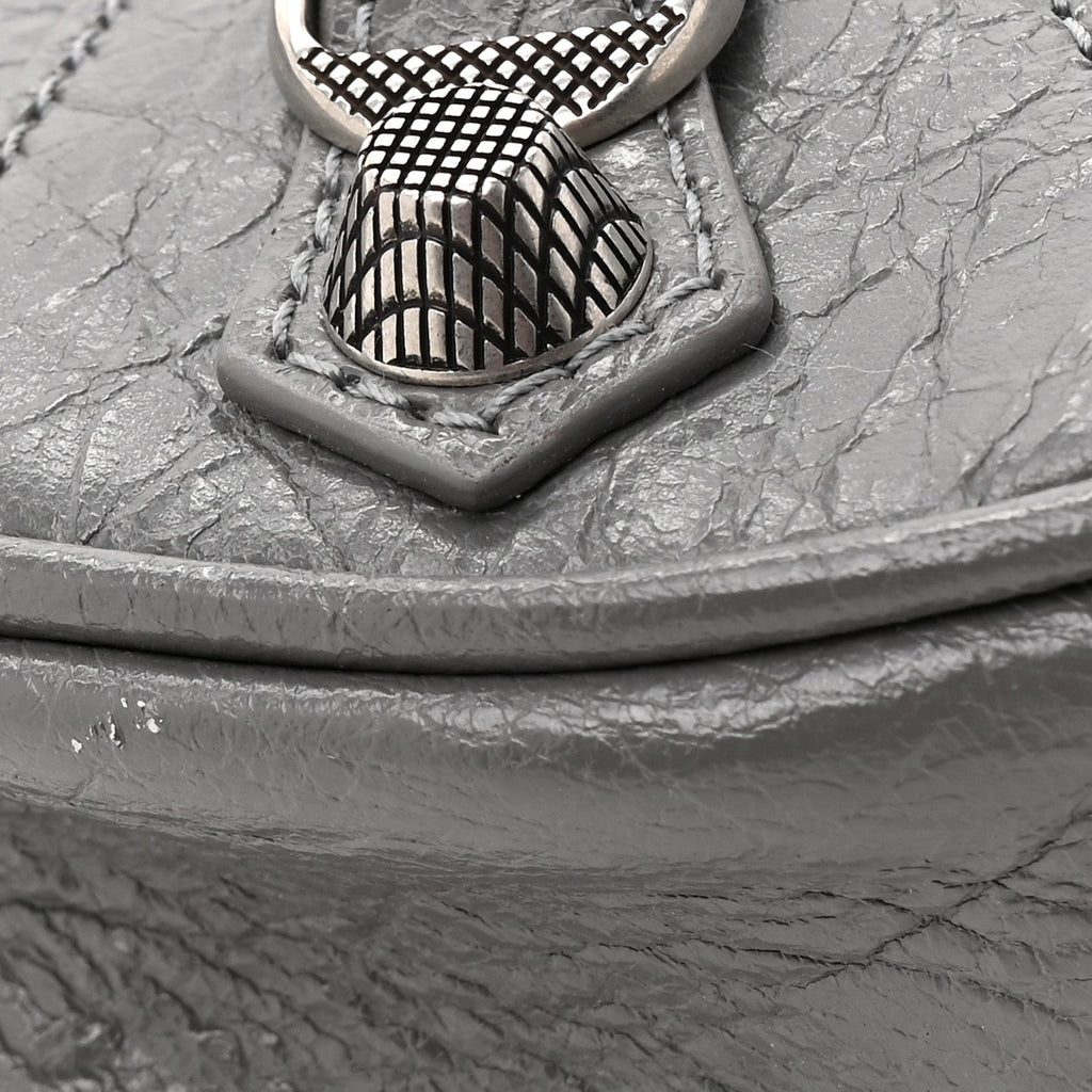 Balenciaga Agneau Arena Le Cagole Shoulder Bag XS Dark Grey