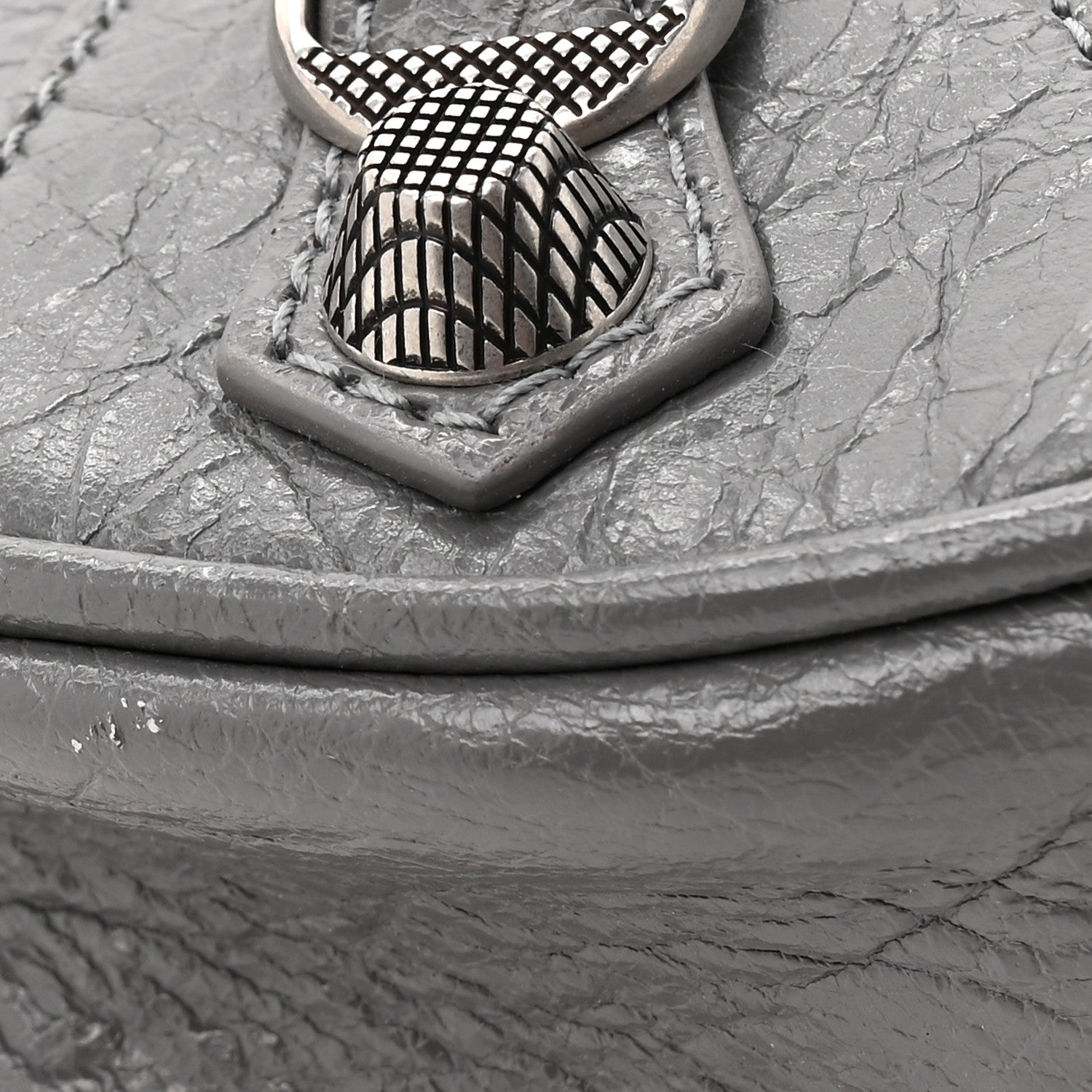 Balenciaga Agneau Arena Le Cagole Shoulder Bag XS Dark Grey