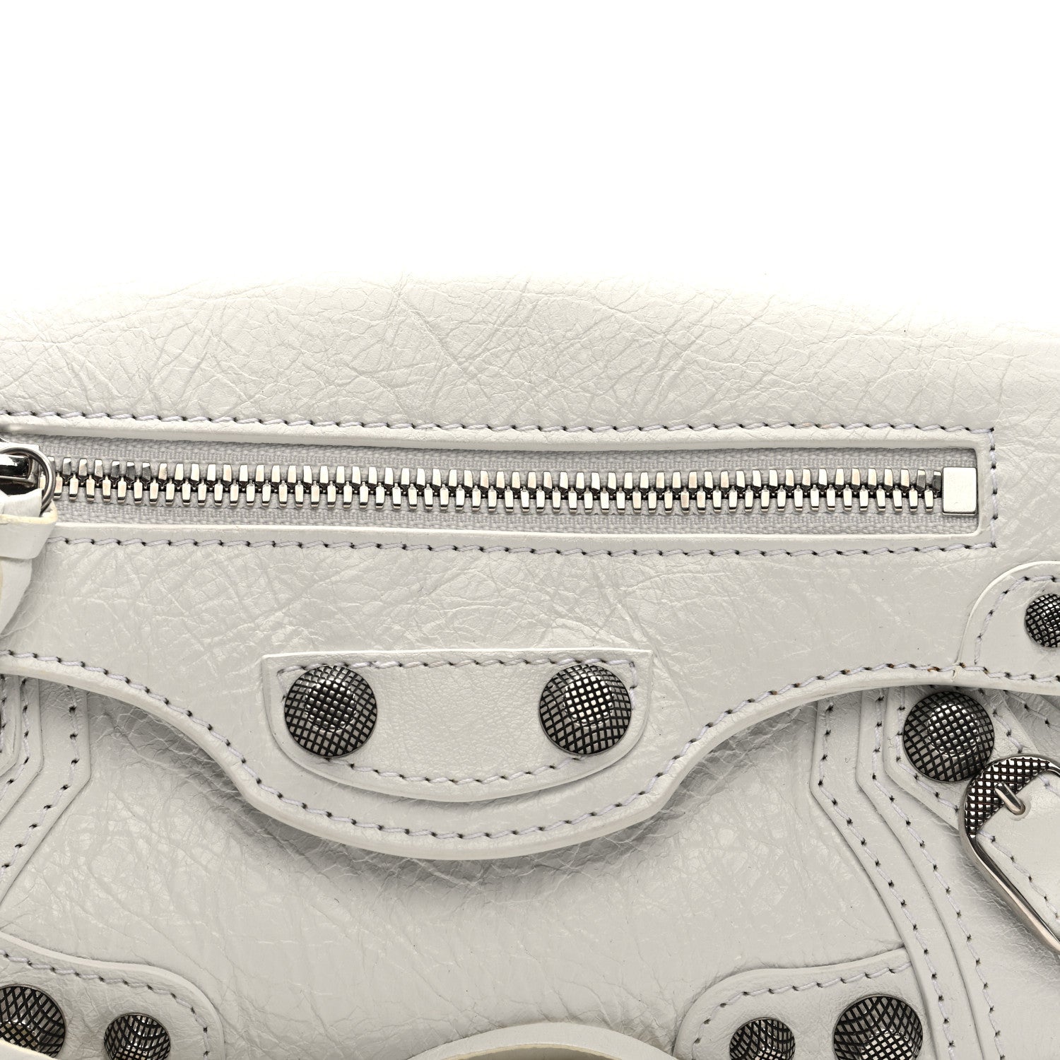 Balenciaga Agneau Arena Le Cagole Sling Bag XS Optic White