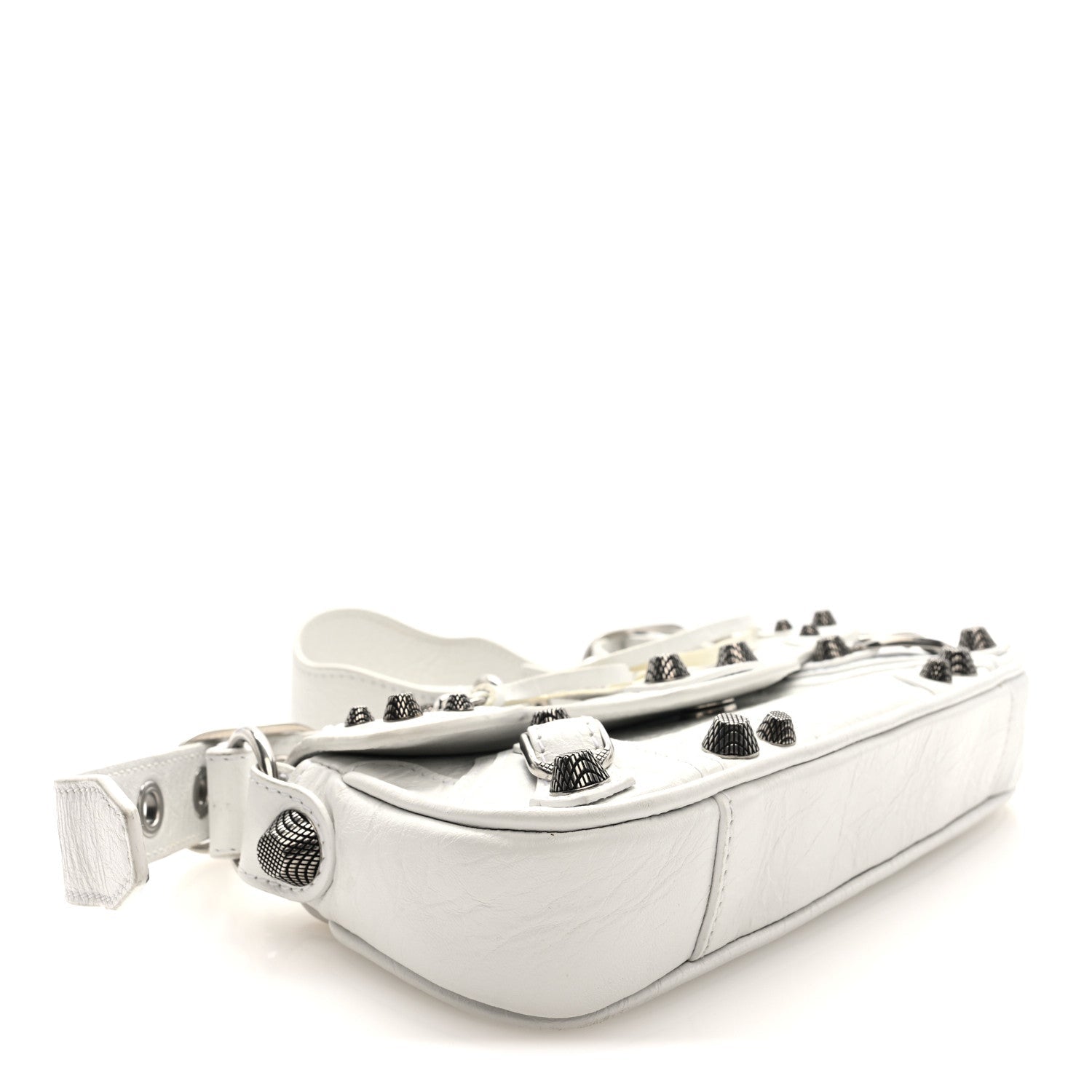 Balenciaga Agneau Arena Le Cagole Sling Bag XS Optic White