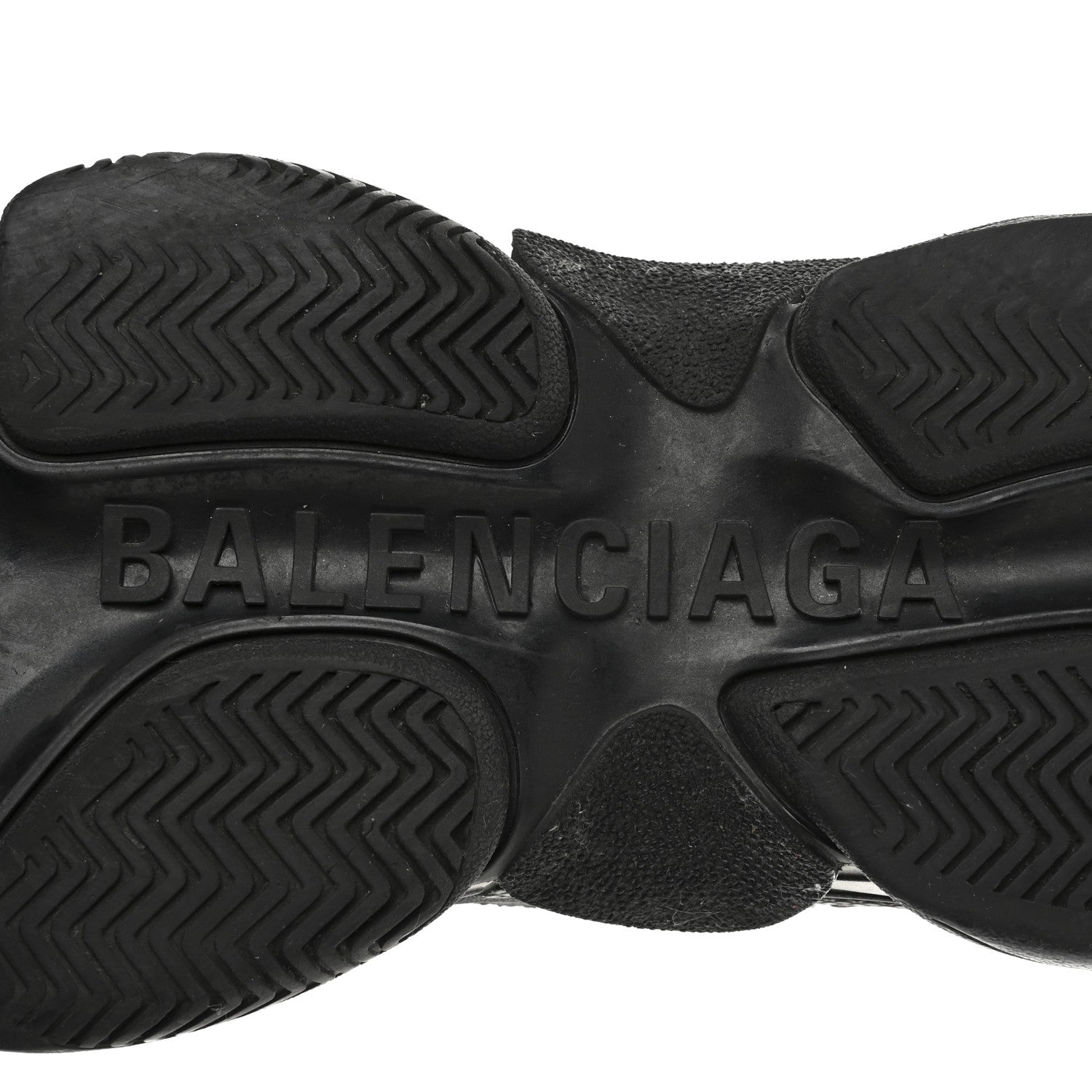 Balenciaga Fabric Mesh Womens Triple S Sneakers 38 Black