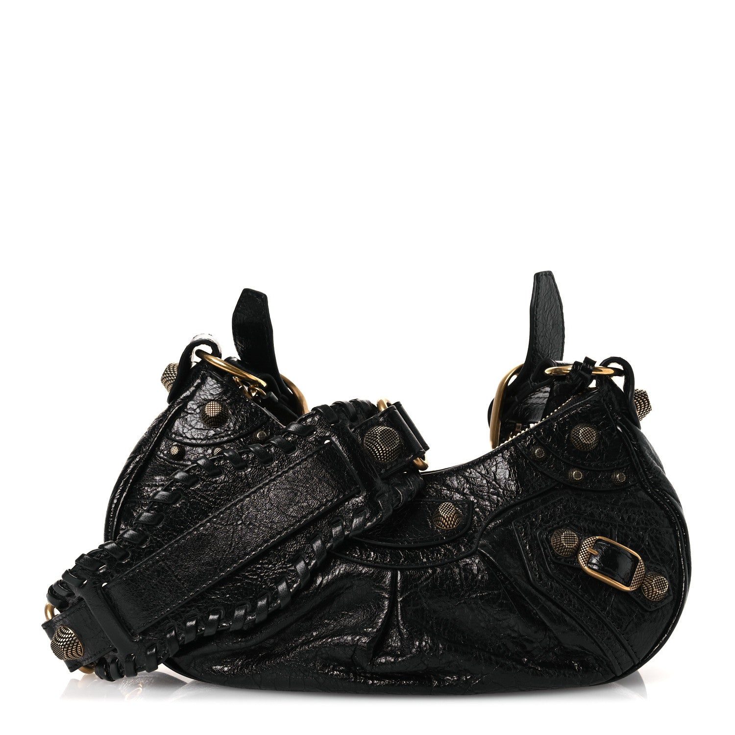 Balenciaga Agneau Arena Le Cagole Shoulder Bag XS Black