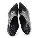 Chanel Lambskin Quilted CC Cap Toe Booties 38 Black