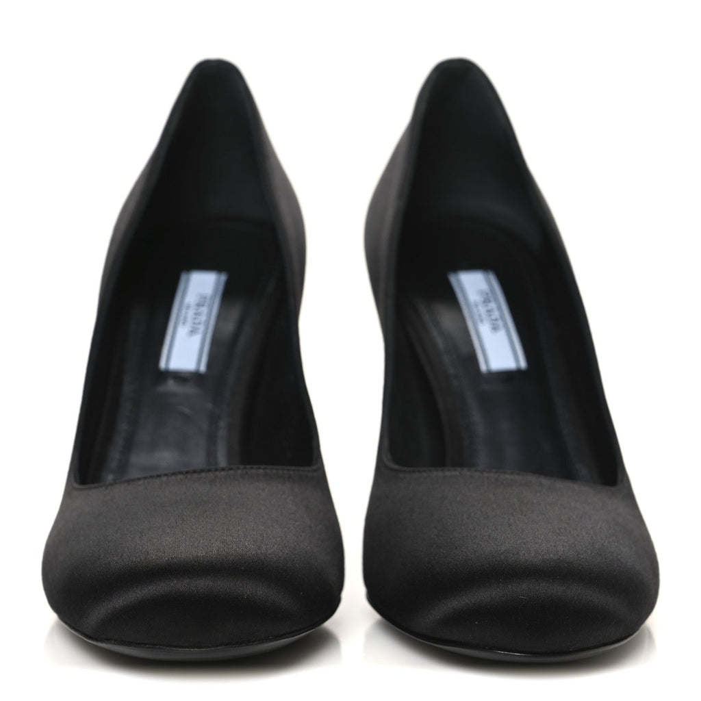 Prada Satin Block Heel Pump 36 Black