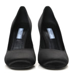 Prada Satin Block Heel Pump 36 Black
