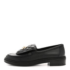 Chanel Lambskin Quilted CC Turnlock Loafers 37.5 Black