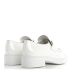 Prada Vernice Triangle 50mm Loafers 39.5 White