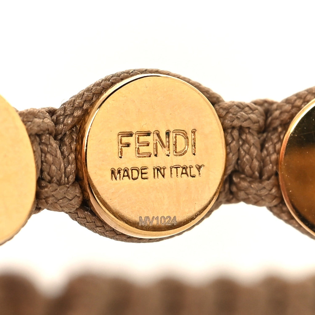 Fendi Fabric Braided Studded Bracelet Brown