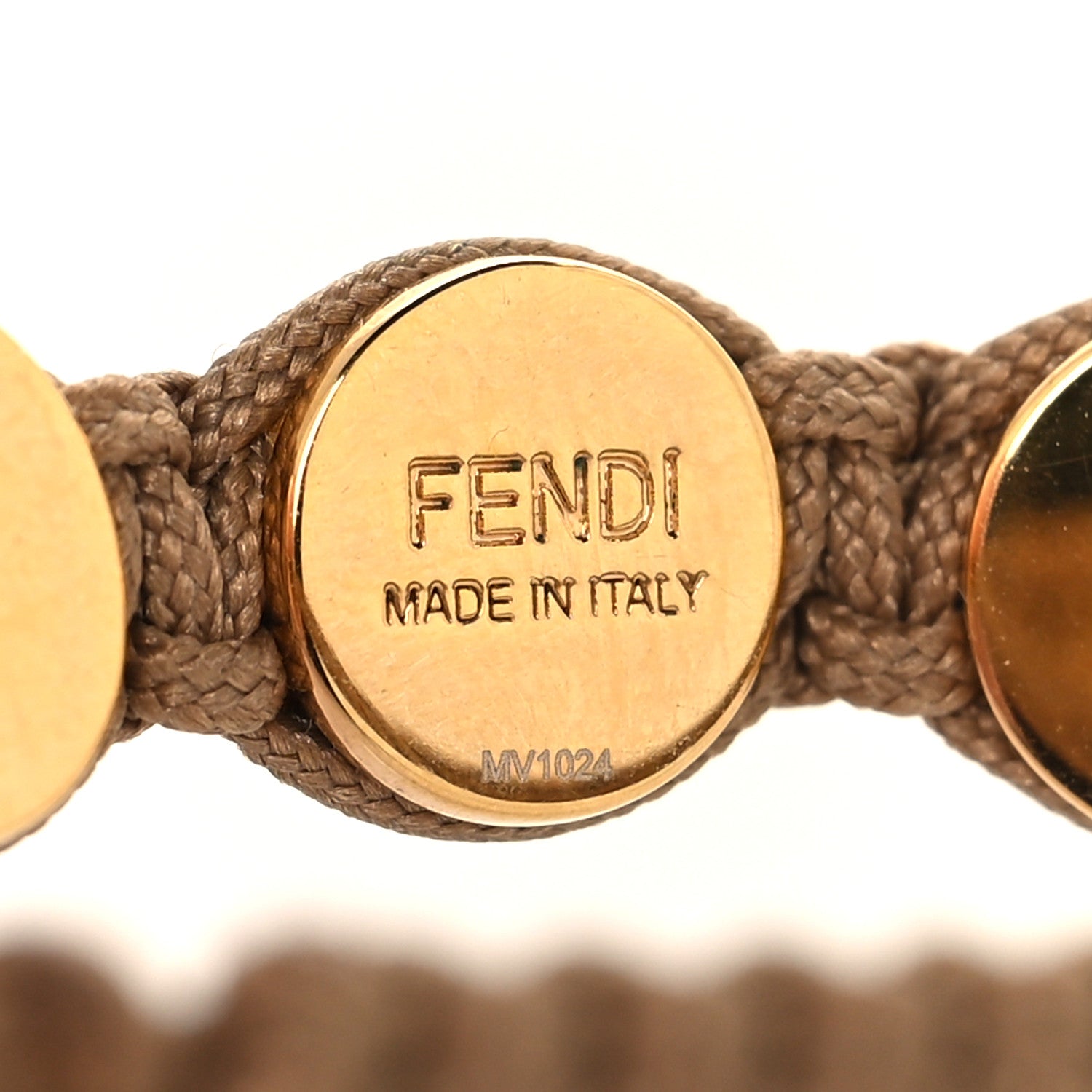Fendi Fabric Braided Studded Bracelet Brown