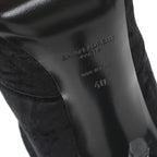 Saint Laurent Velvet Ella 110 Knee High Boots 40 Black