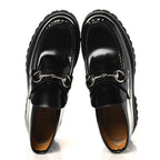 Gucci Cordovan Lux Womens Horsebit Platform Ankle Boots 36 Black
