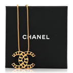 Chanel Resin Along The Nile CC Pendant Necklace Gold Black
