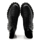 Gucci Calfskin Embossed Monogram Mens Lace Up Ankle Boots 7 Black