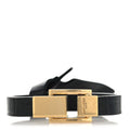 Saint Laurent Calfskin Cocco Print Bracelet M Black