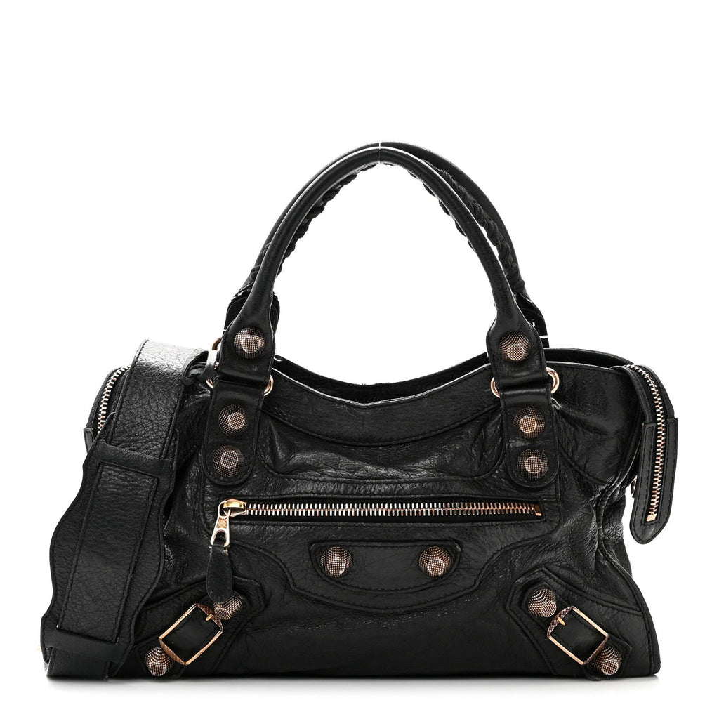 Balenciaga Agneau Giant 21 Rose Gold Hardware City Black