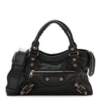 Balenciaga Agneau Giant 21 Rose Gold Hardware City Black