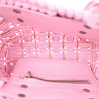 Balenciaga Faux Calfskin Braided Varnished XXS Bistro Basket Candy Pink