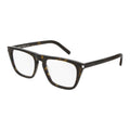 Saint Laurent Eyeglasses Square Full Rim, Black Frame and Clear Demo Lenses Lens SL343003