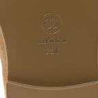 Chanel Suede Calfskin CC Loafers 36.5 Dark Beige