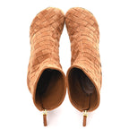 Bottega Veneta Suede Intrecciato Atomic Mid Heel Ankle 40 Caramel
