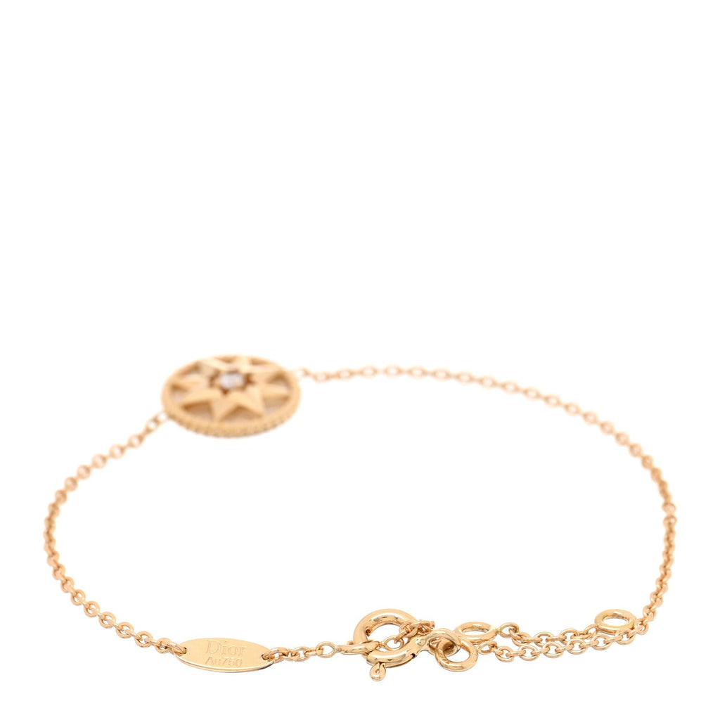 Christian Dior 18K Yellow Gold Diamond Mother of Pearl Rose Des Vents Bracelet