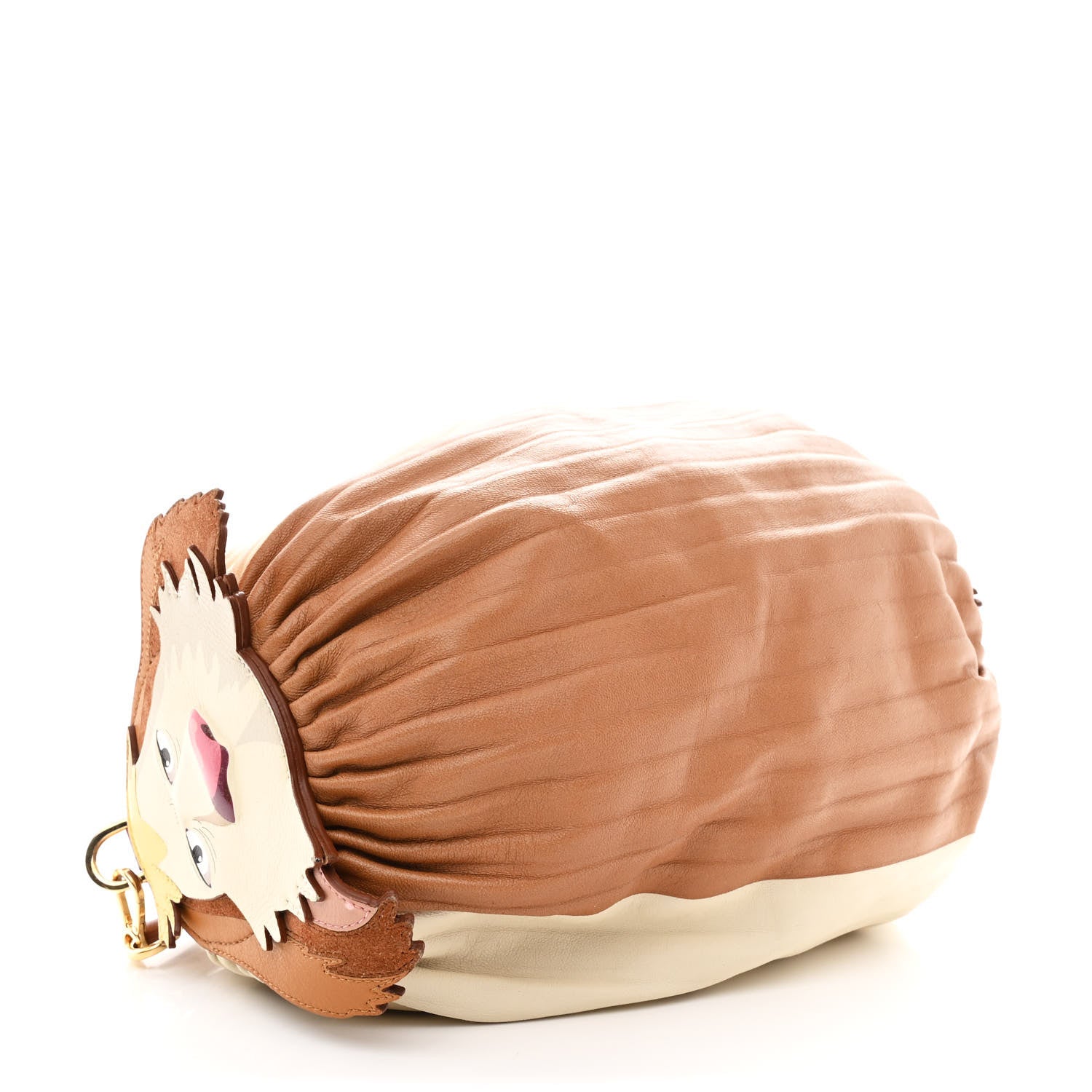 Loewe X HOWLS MOVING CASTLE Lambskin Pleated Heen Bracelet Pouch Shoulder Bag Rust