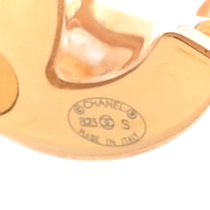 Chanel Metal Resin CC Square Drop Earrings Gold Transparent