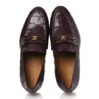 Gucci Alligator Interlocking G Mens Loafers 8 Bordeaux