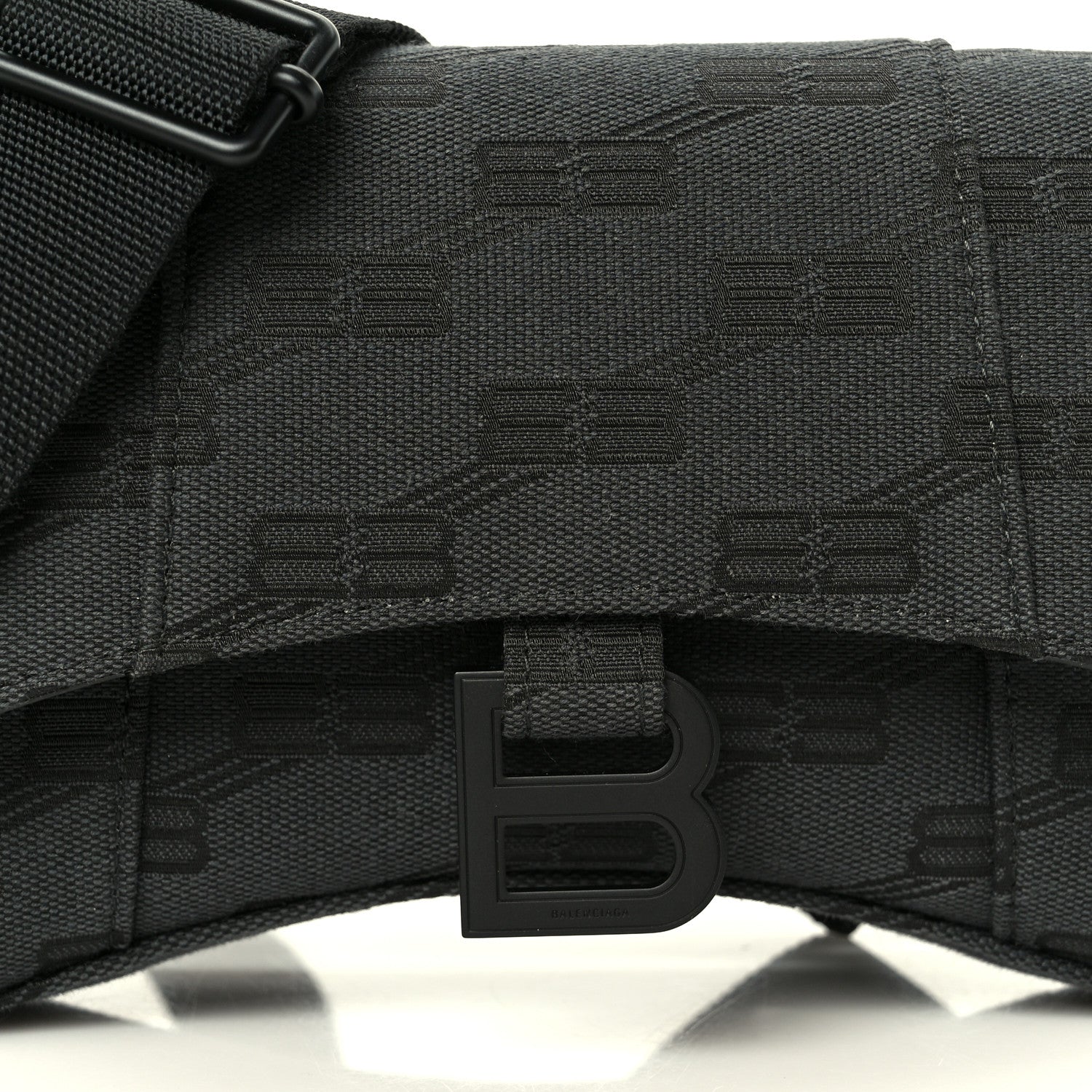 Balenciaga BB Jacquard Monogram  XSS Downtown Shoulder Bag Black