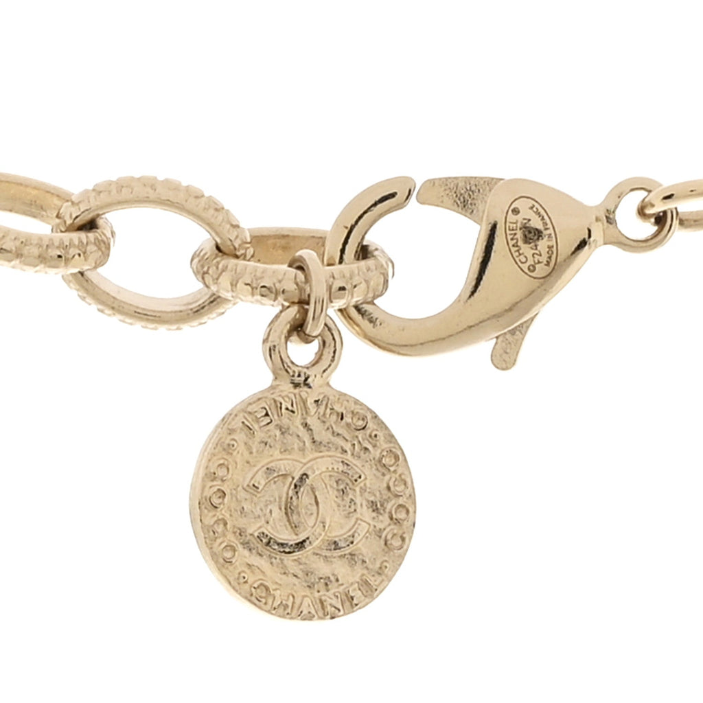 Chanel Pearl CC 100th Anniversary Necklace Light Gold