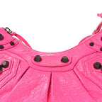 Balenciaga Agneau Arena Le Cagole Shoulder Bag XS Hot Pink