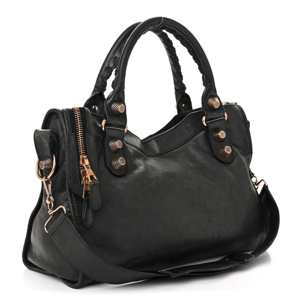 Balenciaga Agneau Giant 21 Rose Gold Hardware City Black