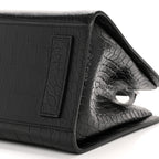 Balenciaga Calfskin Crocodile Embossed Medium Sharp Tote Black