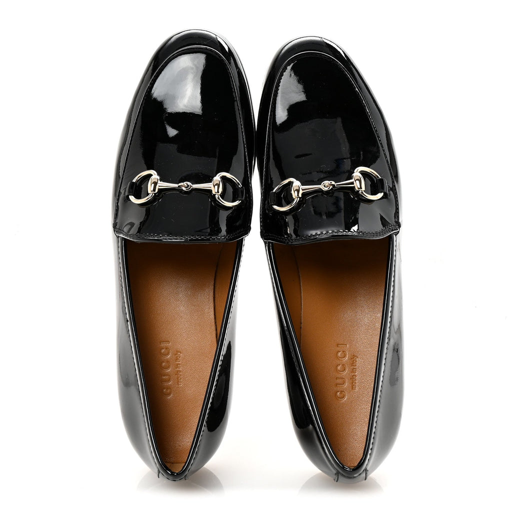 Gucci Patent Women's Jordaan Loafers  35.5 Black