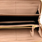 Balenciaga Chevre Gold Metallic Edge Hardware Continental Zip Around Wallet Rose Des Sables