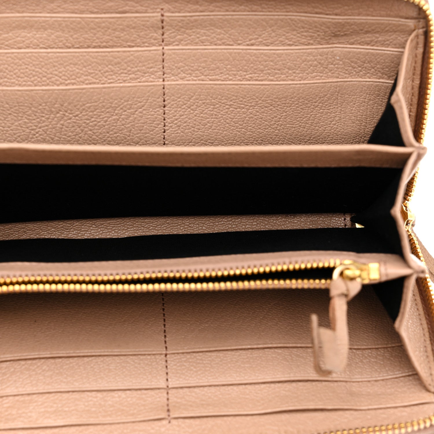 Balenciaga Chevre Gold Metallic Edge Hardware Continental Zip Around Wallet Rose Des Sables