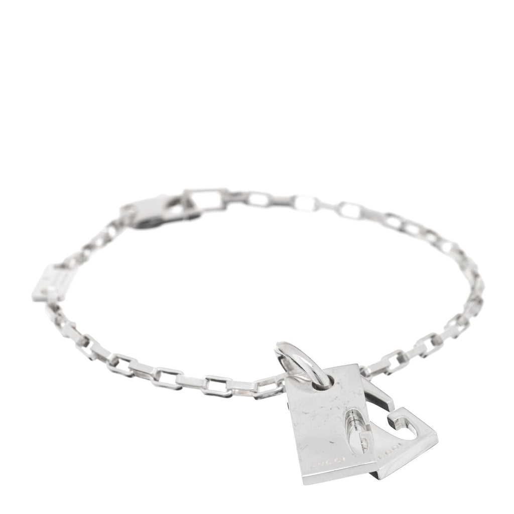 Gucci Sterling Silver Double G Charm Bracelet